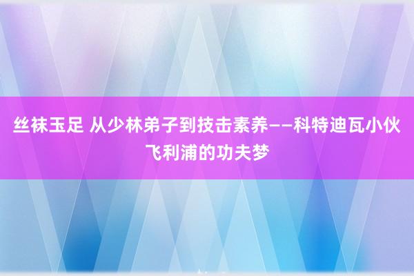 丝袜玉足 从少林弟子到技击素养——科特迪瓦小伙飞利浦的功夫梦