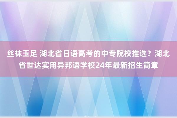 丝袜玉足 湖北省日语高考的中专院校推选？湖北省世达实用异邦语学校24年最新招生简章