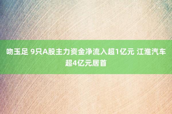 吻玉足 9只A股主力资金净流入超1亿元 江淮汽车超4亿元居首