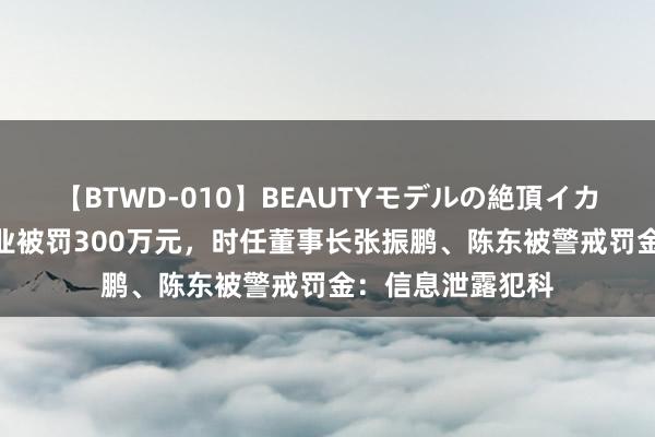 【BTWD-010】BEAUTYモデルの絶頂イカセ4時間 盛屯矿业被罚300万元，时任董事长张振鹏、陈东被警戒罚金：信息泄露犯科