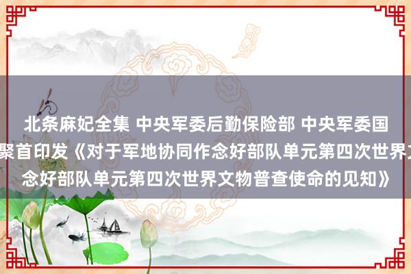 北条麻妃全集 中央军委后勤保险部 中央军委国防动员部 国度文物局聚首印发《对于军地协同作念好部队单元第四次世界文物普查使命的见知》