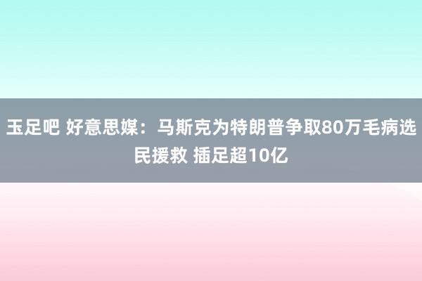 玉足吧 好意思媒：马斯克为特朗普争取80万毛病选民援救 插足超10亿